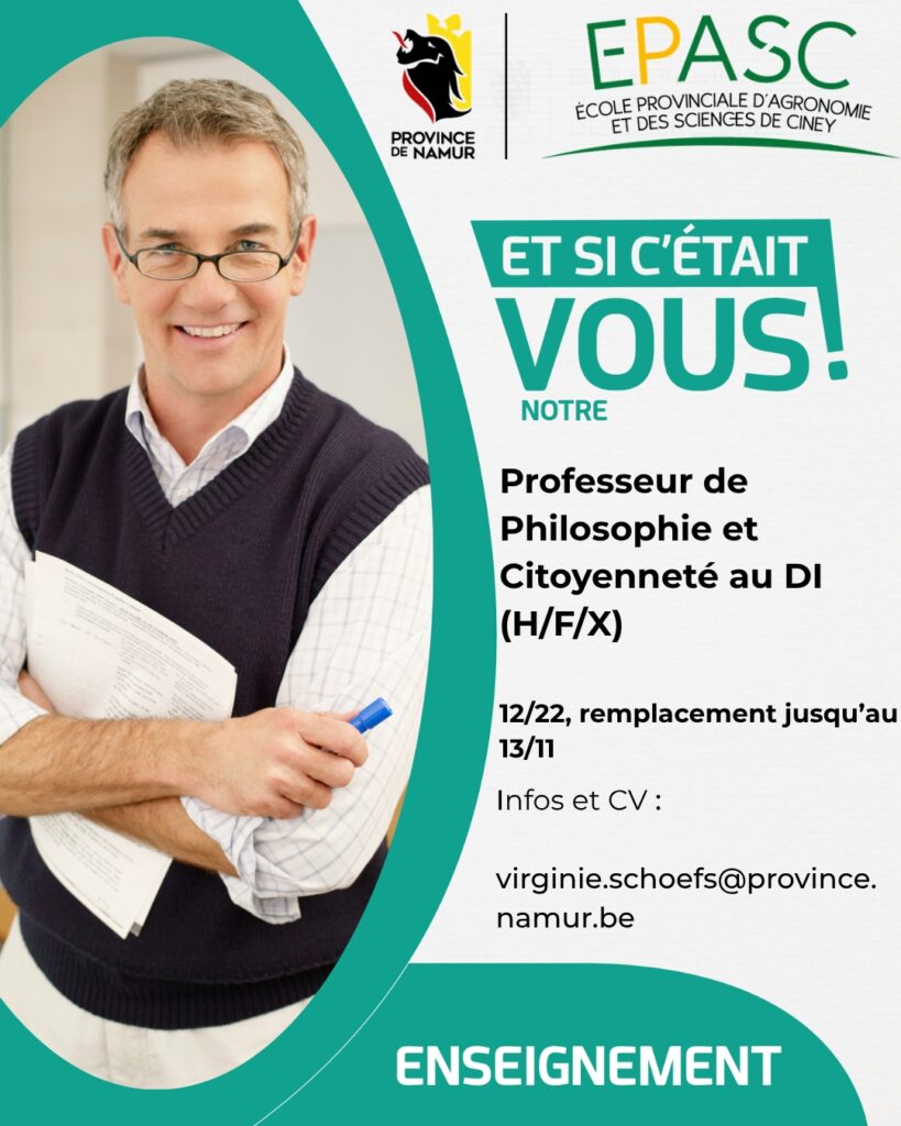 Professeur.e de philosophie et de citoyenneté au DI 12/22 (h/f/x)
